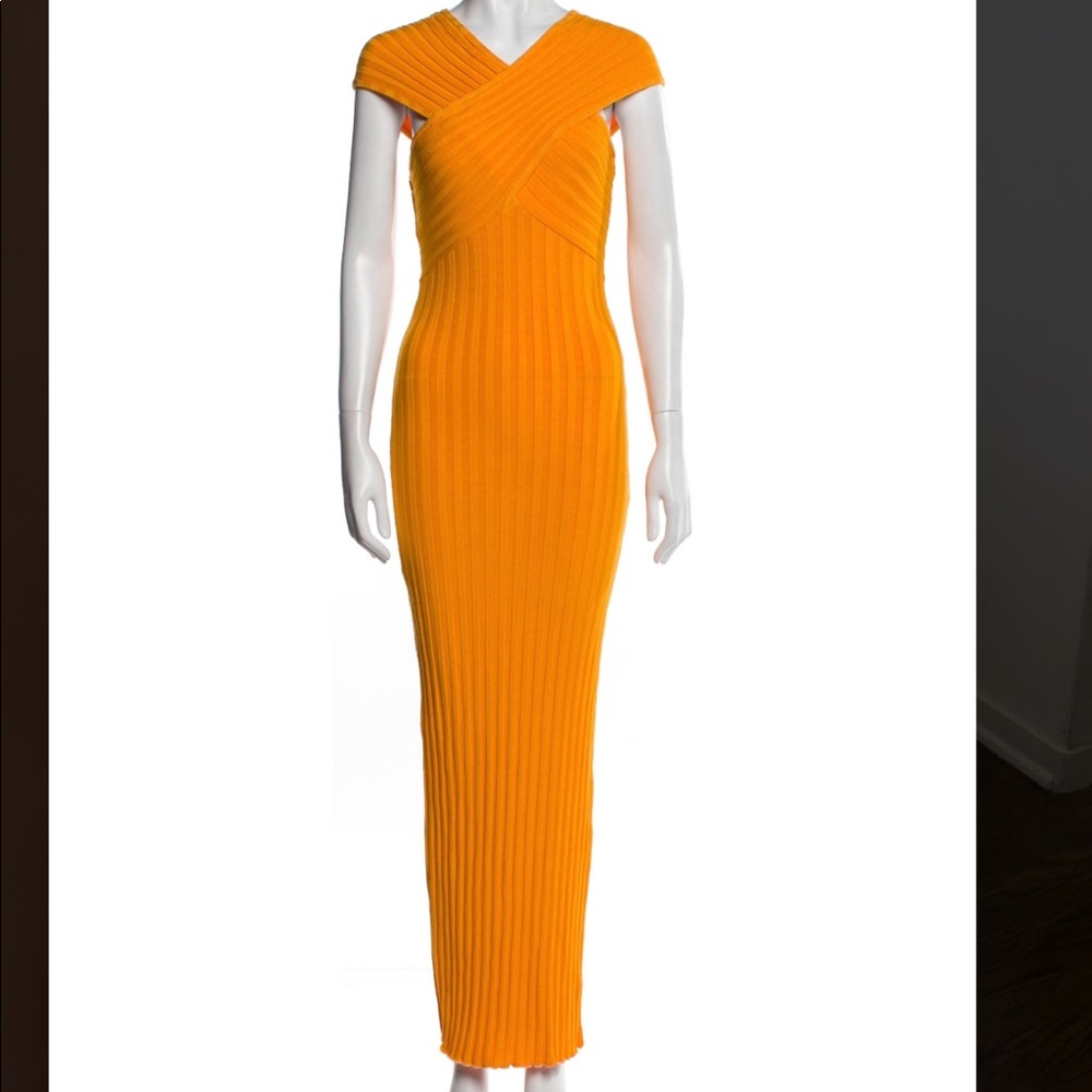 Simon Miller Rib orange long criss cross dress. XS